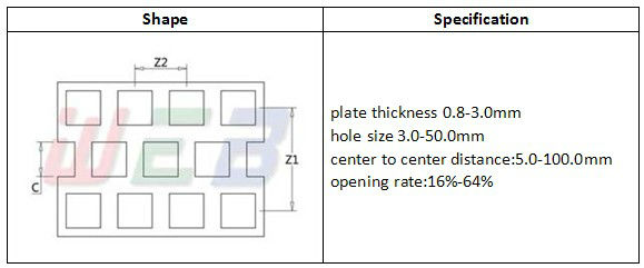 square hole perforated metal sheet/perforated metal with square hole,
