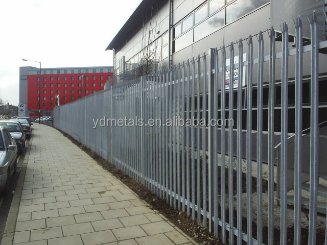 British Standard palisade fence with curved top